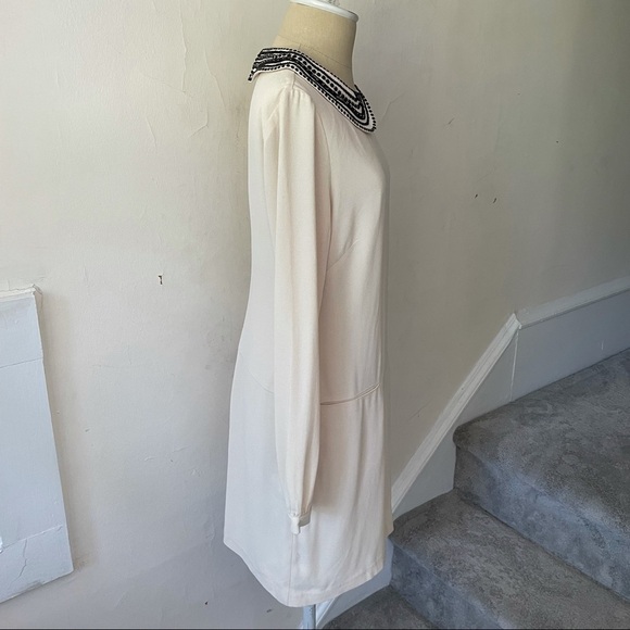 Trina Turk Embellished Collar Crepe Baroness Dress - Picture 6 of 8